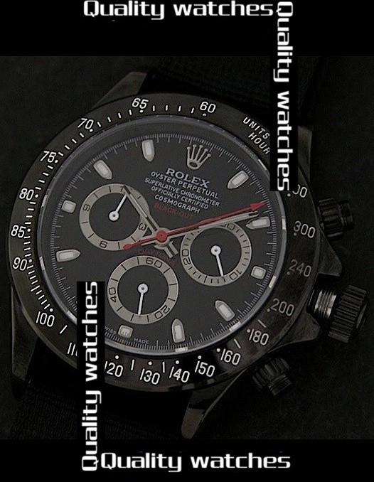 Rolex Daytona Black Out Limited Edition Watch Black Nylon Strap