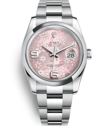 Rolex Datejust 36 Watch 116200-0072 Pink Floral Dial