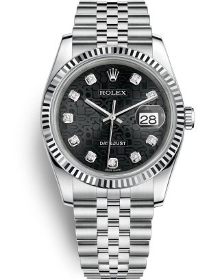 Rolex Datejust 36 Watch 116234-0079 Jubilee Black Dial