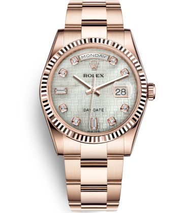 Rolex Day-Date Rose Gold Watch 118205F-0112 Oyster Swiss Replica Checkered