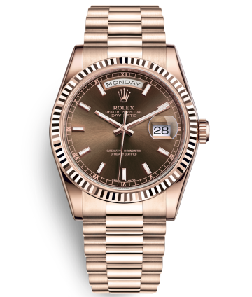 Rolex Day-Date Rose Gold Watch 118235F-0121 Presidential Chocolate