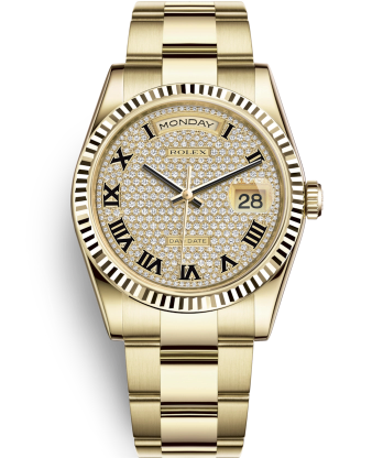 Rolex Day-Date Gold Watch 118238-0472 Presidential Diamonds-Paved