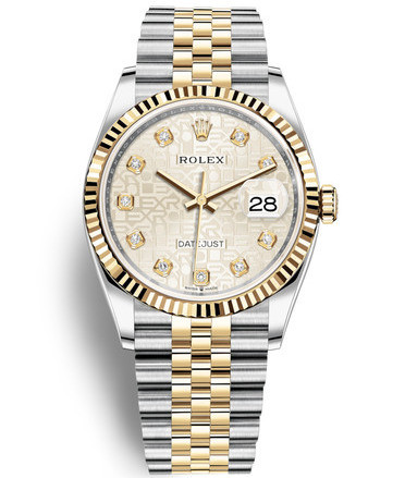 Rolex Datejust 36 Two Tone Gold Watch 126233-0027 Jubilee Silver Pattern