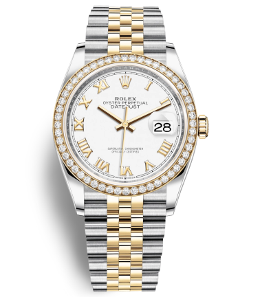 Rolex Datejust 36 Two Tone Gold Watch 126283RBR-0015 Jubilee White