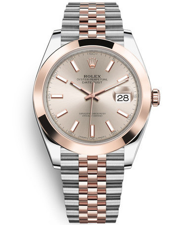 Rolex Datejust II Two-Tone Rose Gold Watch 126301-0010 Champagne