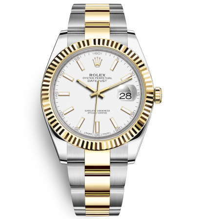Rolex Datejust II Two-Tone Gold Watch 126333-0015 White Dial