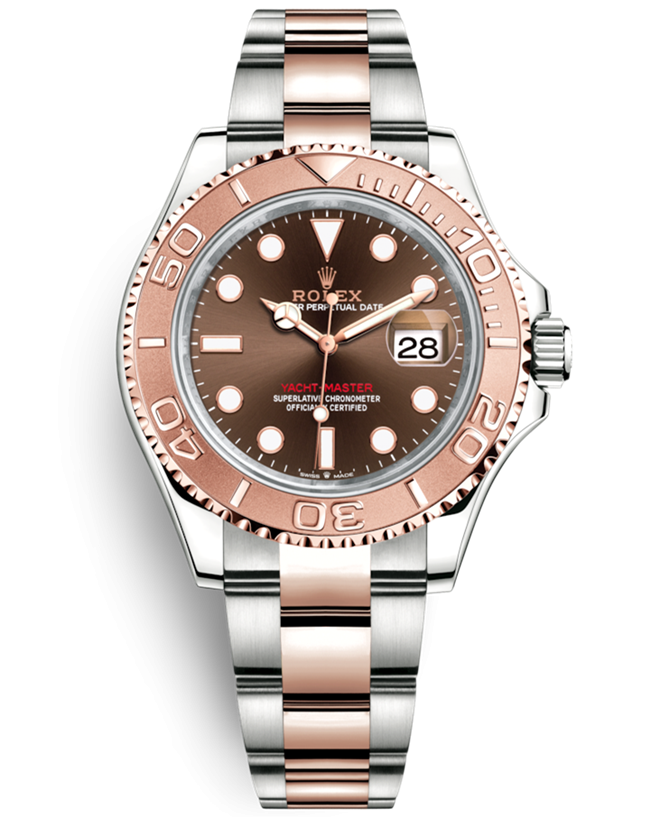 Rolex Yacht-Master Two Tone Rose Gold Watch 126621-0001 Chocolate