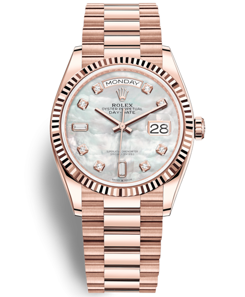 Rolex Day-Date Rose Gold Watch 128235-0029 Presidential MOP