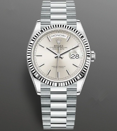Rolex Day-Date Watch 128236-0001 Presidential Silver Dial