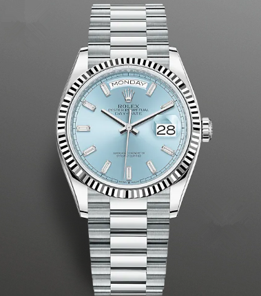 Rolex Day-Date Watch 128236-0009 Presidential Ice Blue Dial