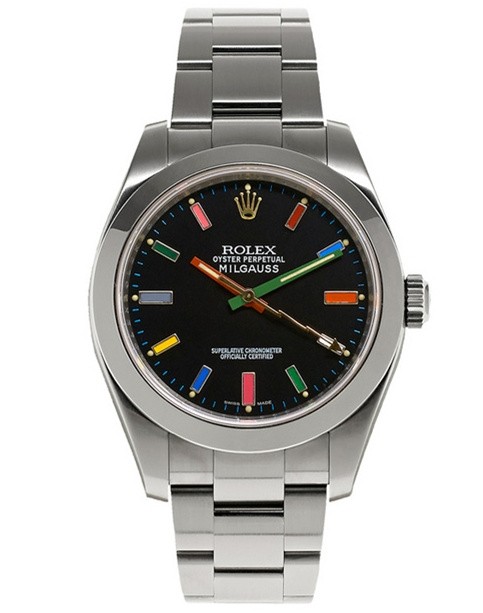 Rolex Milgauss Watch Happy Socks Black Dial