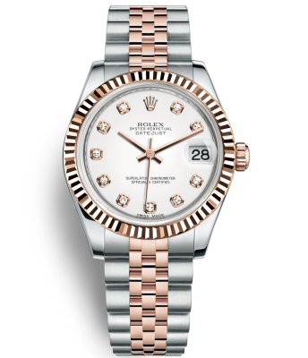 Rolex Lady-Datejust Two Tone Rose Gold Watch 178271-0010 White