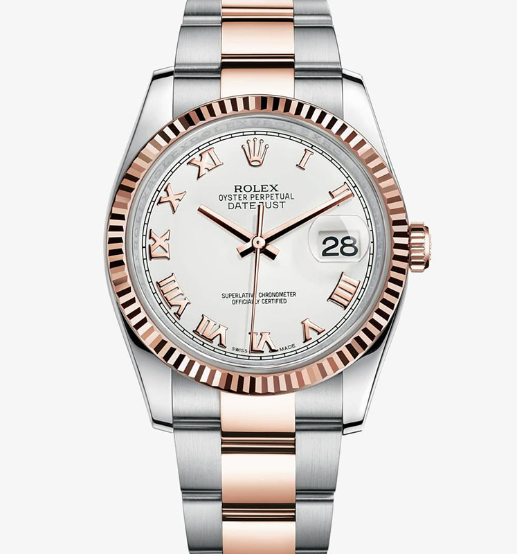 Rolex Datejust 36 Rose Gold Watch 126231-0016 White
