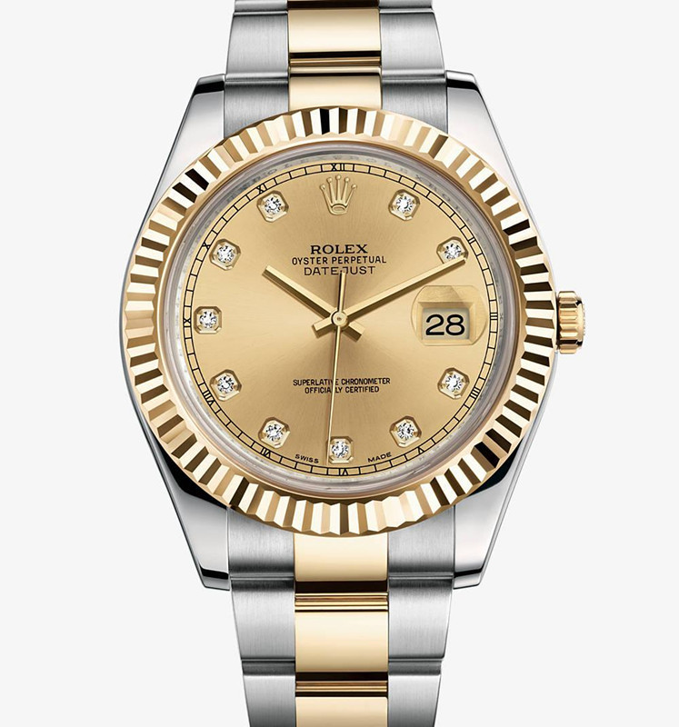 Rolex Datejust II Two-Tone Gold Watch 116333-0007 Gold Dial