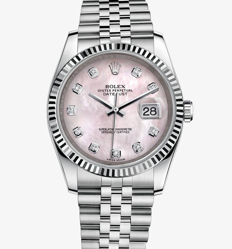 Rolex Datejust 36 Watch 116234-0104 Jubilee Pink MOP Dial