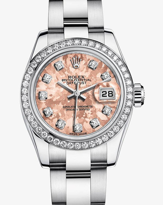 Rolex Datejust Ladies 179384 Pink Crystal Diamond time markers Dial Automatic Watch