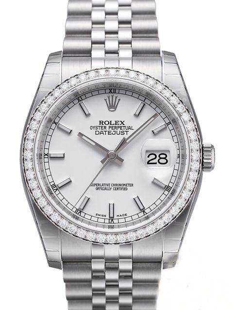 Rolex Datejust 36 Watch 116244-0064 White Dial