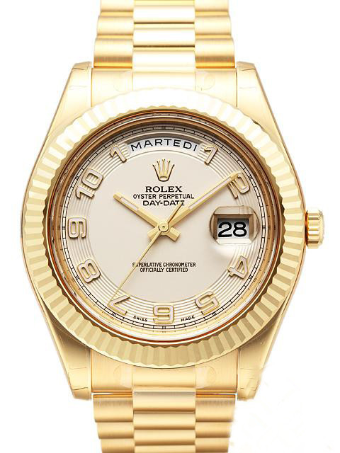 Rolex Day-Date II All Gold Watch 218238 Presidential Cream-Coloured
