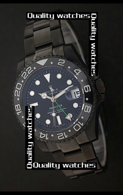 Rolex GMT-Master II Cloned 3285 Movement Watch All Black PVD Coated