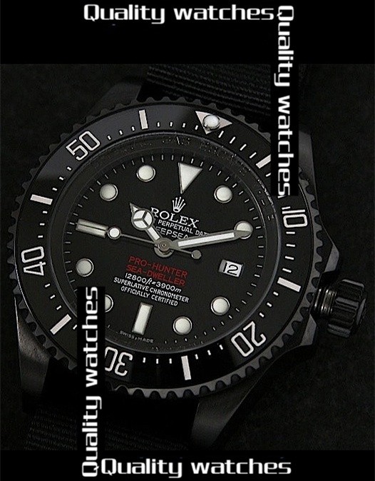 Rolex Deepsea Pro-Hunter Sea-Dweller Watch Nylon Strap Black