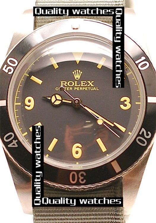 Rolex Submariner Vintage Watch Gray Nylon Strap