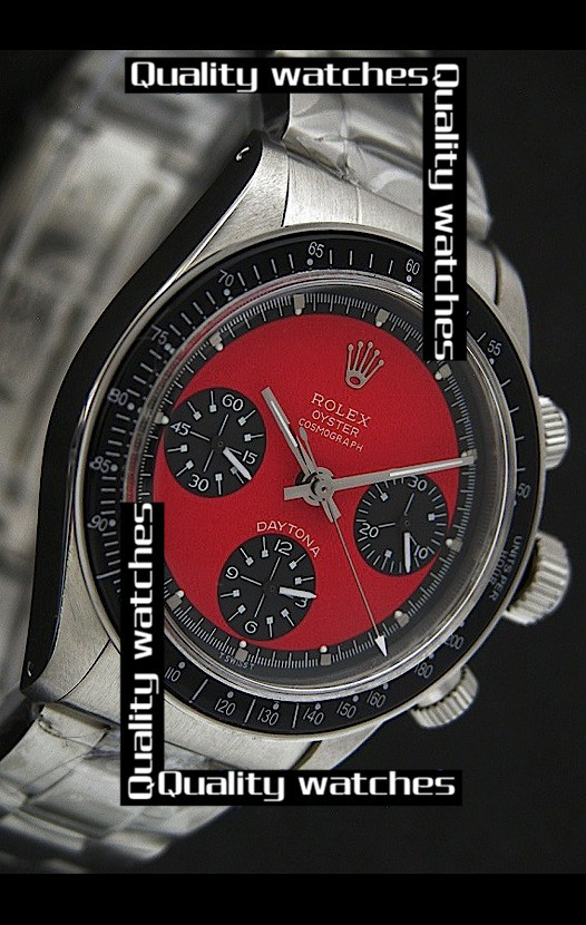 Rolex Daytona Paul Newman Vintage Watch Black Subdials Red Dial