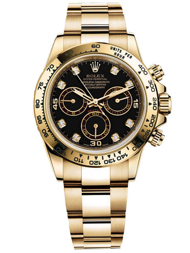 Rolex Daytona Full Gold Watch 116508-0016 Black