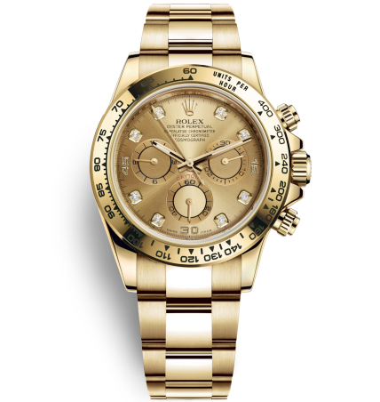 Rolex Daytona All 18K Yellow Gold Watch Diamonds Markers Gold Dial