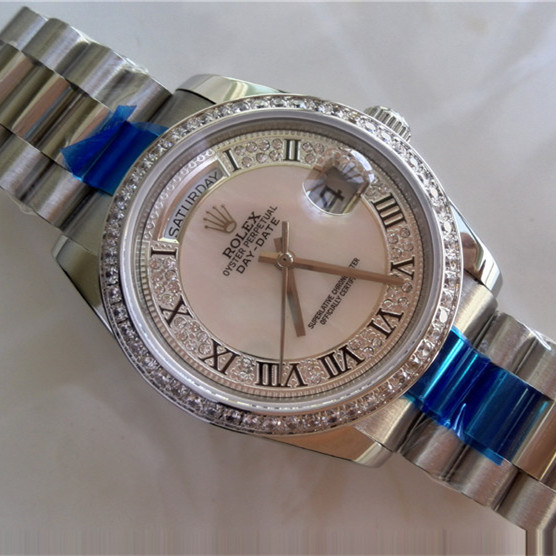 Rolex Day-Date Diamonds Watch Presidential MOP Dial