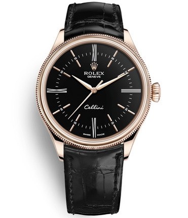 Rolex Cellini Time Rose Gold Watch 50505-0009 Black Dial