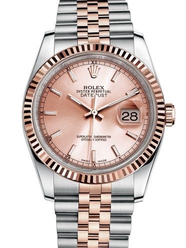Rolex Datejust 36 Rose Gold Watch 116231-0062 Jubilee Pink