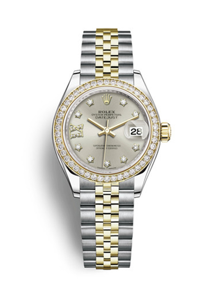 Rolex Lady-Datejust Two Tone Gold Watch 279383RBR-0003 Silver