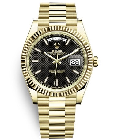 Rolex Day-Date II Watch All Gold 228238-0007 Black Dial