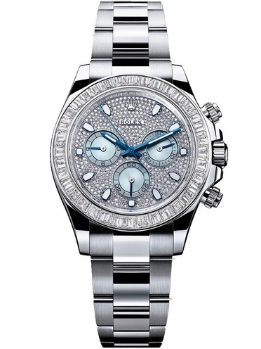 Rolex Daytona Stainless Steel Watch Diamonds-Paved Dial