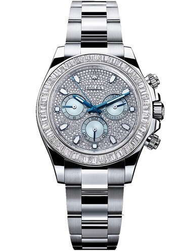 Rolex Daytona Stainless Steel Watch Diamonds-Paved Dial