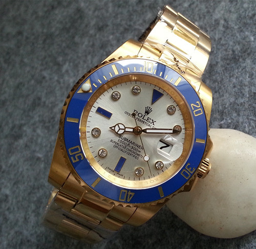 Rolex Submariner Date Gold Watch Silver Dial
