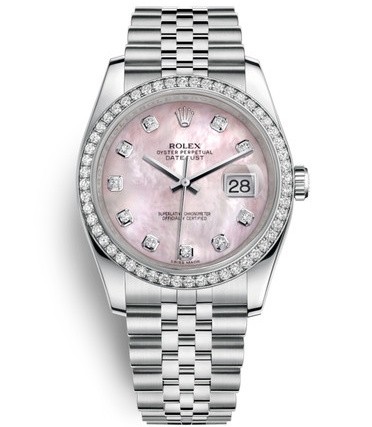 Rolex Datejust 36 Watch 116244-0013 Jubilee Pink MOP