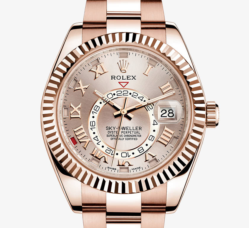 Rolex Sky-Dweller All Rose Gold Watch 326935-0004 Champagne