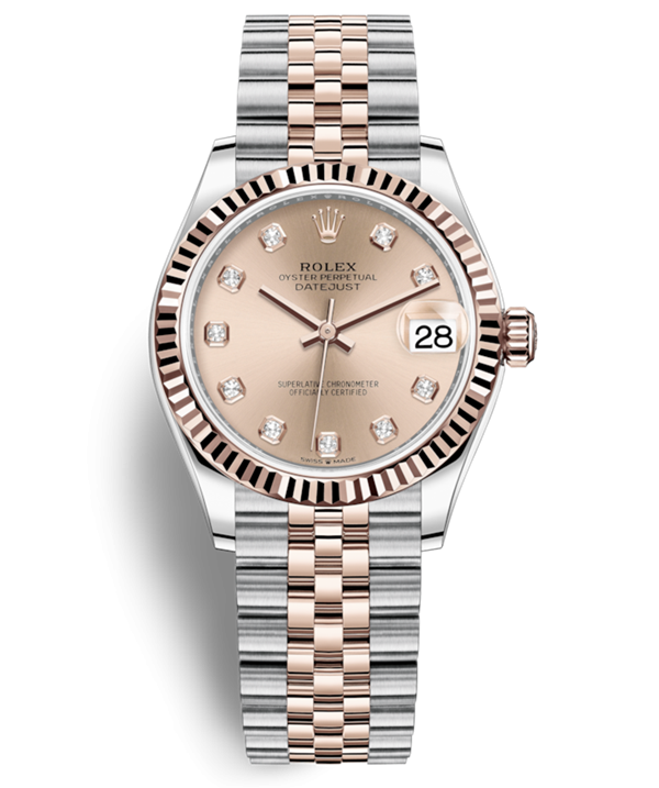Rolex Lady-Datejust Two Tone Rose Gold Watch 278271-0024 Champagne