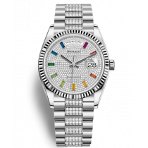 Replica Rolex Day-Date Swiss Watches 128239-0027 Diamonds Dial 36mm(High End)