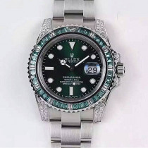Rolex Submariner Date Diamonds Watch Swiss Replica Green (Super Clone)
