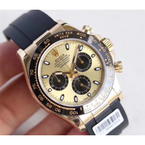 Rolex Daytona Gold Watch Rubber Strap 116518LN-0040 Swiss Replica