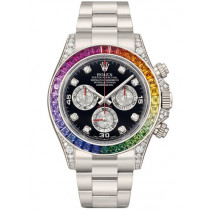 Rolex Daytona Rainbow Diamonds Watch 116599RBOW Swiss Replica Black Dial