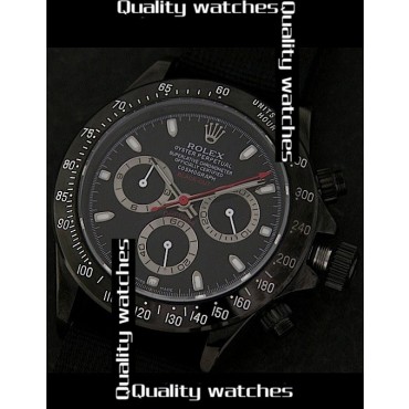 Rolex Daytona Black Out Limited Edition Watch Black Nylon Strap