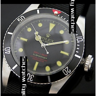 Rolex Submariner Vintage Watch Black Nylon Strap