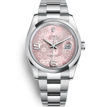 Rolex Datejust 36 Watch 116200-0072 Pink Floral Dial