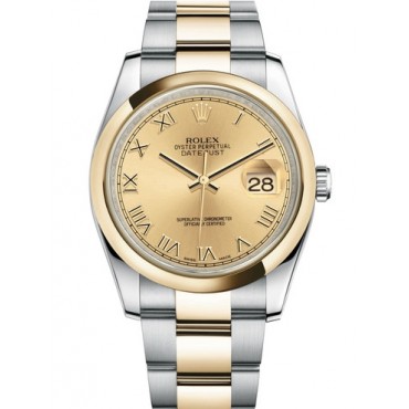 Rolex Datejust 36 Two Tone Gold Watch 116203-0128
