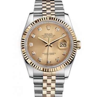 Rolex Datejust 36 Two Tone Gold Watch 116233-0150 Jubilee