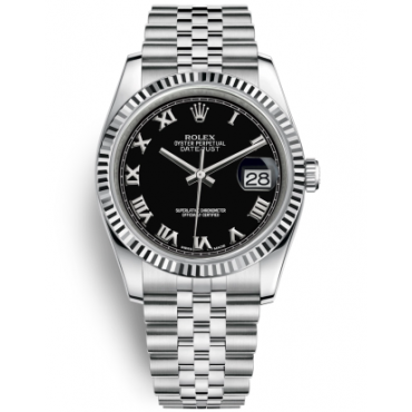 Rolex Datejust 36 Watch 116234-0086 Jubilee Black Dial