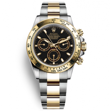 Rolex Daytona Two-Tone Gold Watch 116503-0004 Black